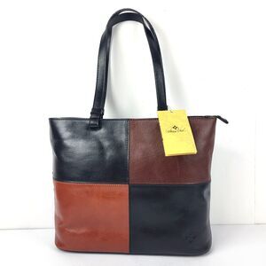 Patricia Nash Tote Bag Braden Colorblock Black British Tan Leather Zip